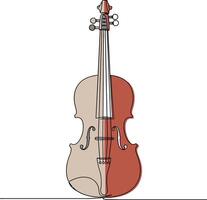 A detailed illustration of a classic violin in elegant flat design showcasing warm hues and intricate features in art vector