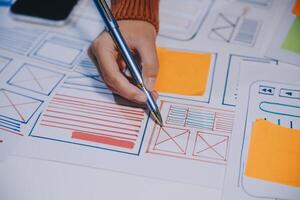 A person is working on a website design photo