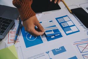 A person is working on a website design photo