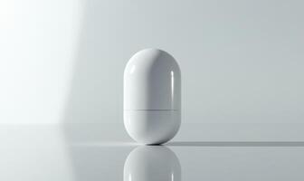 A white object is sitting on a white surface photo