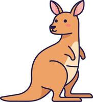 Cute kangaroo character in a playful pose, minimal design style, cheerful illustration vector