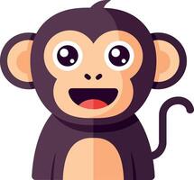 Cute cartoon monkey character with a joyful expression in flat art style vector