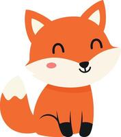 Cheerful orange fox with a playful expression in flat art style vector