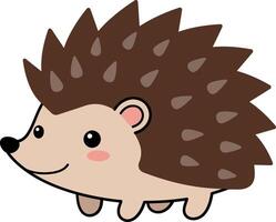 Cute hedgehog character with a playful expression in a minimal flat design illustration vector