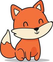 Adorable orange fox character with a cheerful expression in flat art style vector