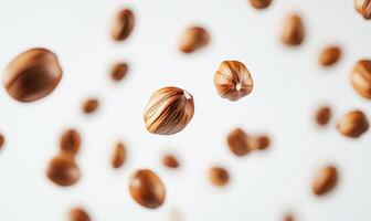 a bunch of nuts are falling from the air photo
