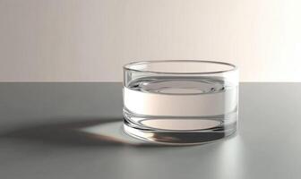 a glass jar on a table photo
