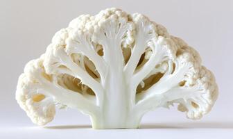 A white cauliflower with a large stem photo
