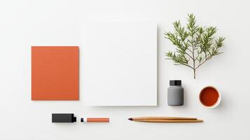 A white and orange square is on a white background photo