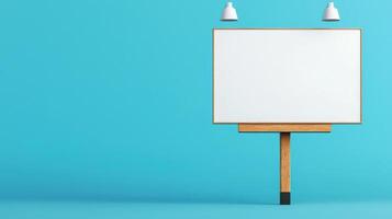 A white board with a blue background photo