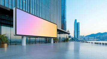 The billboard is empty, but the bright colors photo