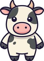 Cute cartoon cow character with rounded features in a minimalistic design style art vector