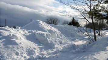 Winter Snowdrift Landscape Fresh Fallen Snow, Soft Texture, Shadows, Cold Climate, Rural Scenery photo