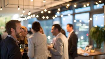 Business Networking Event Soft Lighting Warm Atmosphere photo