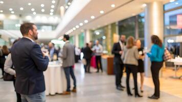 Business Networking Event in Modern Office Building photo