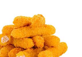 Crispy golden fried snacks piled in a delicious stack photo