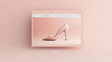 A pink website with a high heel shoe on it photo
