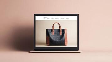 The website design for a leather bag photo