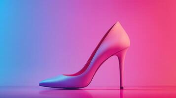 A high heel shoe on a colorful background photo