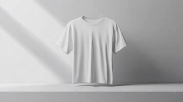 White t - shirt mockup on a table photo