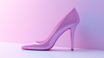 A pink high heel shoe on a pink background photo