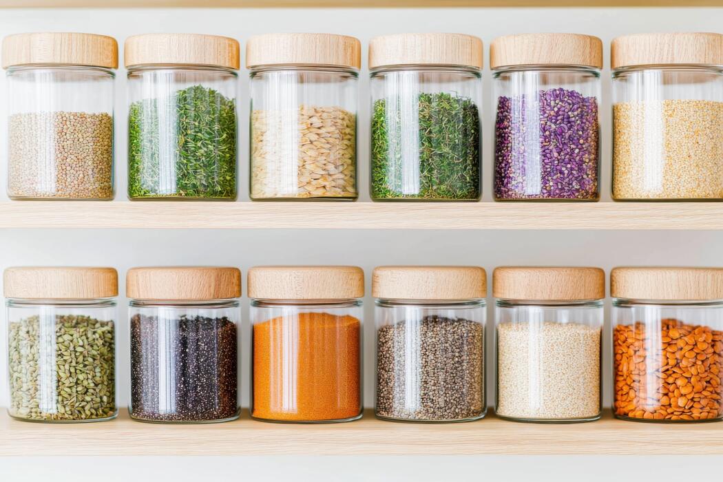 Keywords:
organized pantry with labeled jars - Explore a naturally lit, beautifully organized kitchen pantry ...