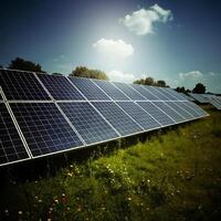 solar paneles en un campo foto