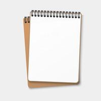 Clear notebook with a horizontal spring coil lies on top of another notebook. Notepad with a white sheet. illustration isolated on white background vector