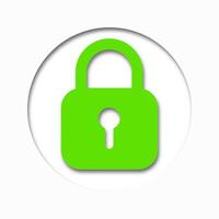 Green padlock icon isolated on a white background. Symbol of security and protection, ideal for digital or tech-related designs. vector