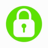 Green padlock sign on a white isolated background. Symbol of safety and protection, ideal for digital or app projects. vector