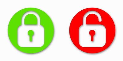 Lock icons showing open and closed padlock symbols. Represents security and safety, ideal for tech or privacy-themed designs. vector