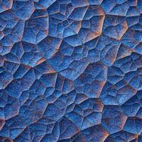 Abstract Cracked Blue and Orange Texture Background with Irregular Polygonal Shapes and Deep Hues photo