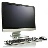 Sleek Modern All in One Computer Desktop PC Setup with Wireless Keyboard and Mouse photo
