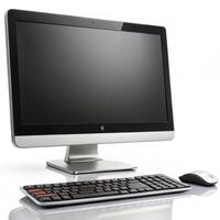 Sleek Modern AllinOne Desktop Computer with Wireless Keyboard and Mouse photo
