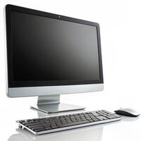 Sleek Modern All in One Computer Desktop PC with Wireless Keyboard and Mouse photo