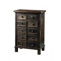 Rustic Dark Wood Multi Drawer Storage Cabinet with Twelve Small Drawers photo