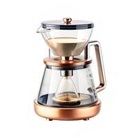 Elegant Copper and Glass Coffee Brewer with Modern Design and Drip Mechanism photo