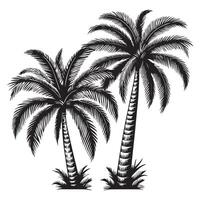 Two Palm Trees Vintage Illustration vector