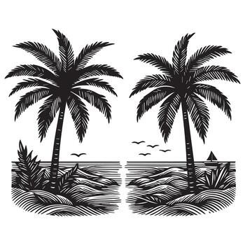 Simple and Elegant Palm Tree Artwork vector