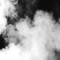 Abstract grayscale of swirling smoke clouds against a black background, ethereal and misty texture, wispy vapor effect, atmospheric photo
