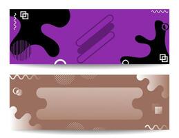 Abstract banner design set with modern geometric elements and dynamic organic shapes. Suitable for web design, social media, presentations, business cards and other branding elements. vector