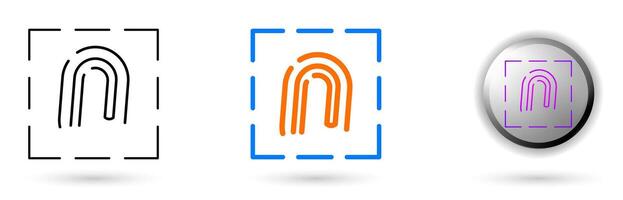 A collection of modern fingerprint icons with a minimalist and futuristic concept. Ideal for technology websites, cybersecurity applications, IT branding and cybersecurity projects. vector