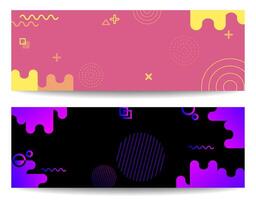 Abstract banner design set with attractive color combination and modern geometric elements. Ideal for branding, social media, web design, presentations and digital promotional backgrounds. vector