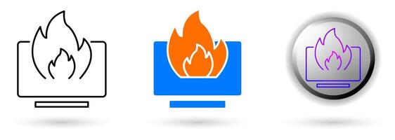 Modern cyber attack icon collection with minimalist and futuristic concept. Ideal for technology websites, cybersecurity applications, IT branding and cybersecurity projects. vector