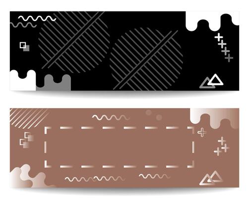 Abstract banner design set with elegant monochromatic and earthy tones, ideal for business branding, web design, social media and other creative projects.