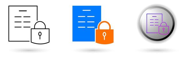 A collection of modern document protection icons with a minimalist and futuristic concept. Ideal for technology websites, cybersecurity applications, IT branding and cybersecurity projects. vector