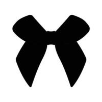 Ribbon Bow Silhouette. Black and White Icon Design Elements on Isolated White Background vector
