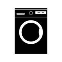 Washing Machine Silhouette. Black and White Icon Design Elements on Isolated White Background vector