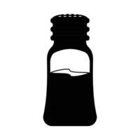Salt and Pepper Shaker Silhouette. Black and White Icon Design Elements on Isolated White Background vector
