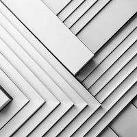 Abstract Composition of Interlocking White Rectangular Forms and Geometric Shapes photo